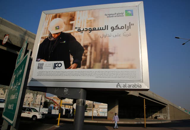 <p>Saudi Aramco billboard </p>