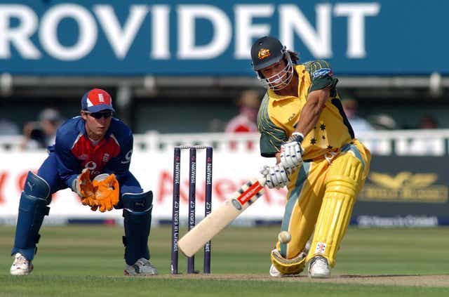Former Australia all-rounder Andrew Symonds, right, has died at the age of 46 (David Jones/PA)