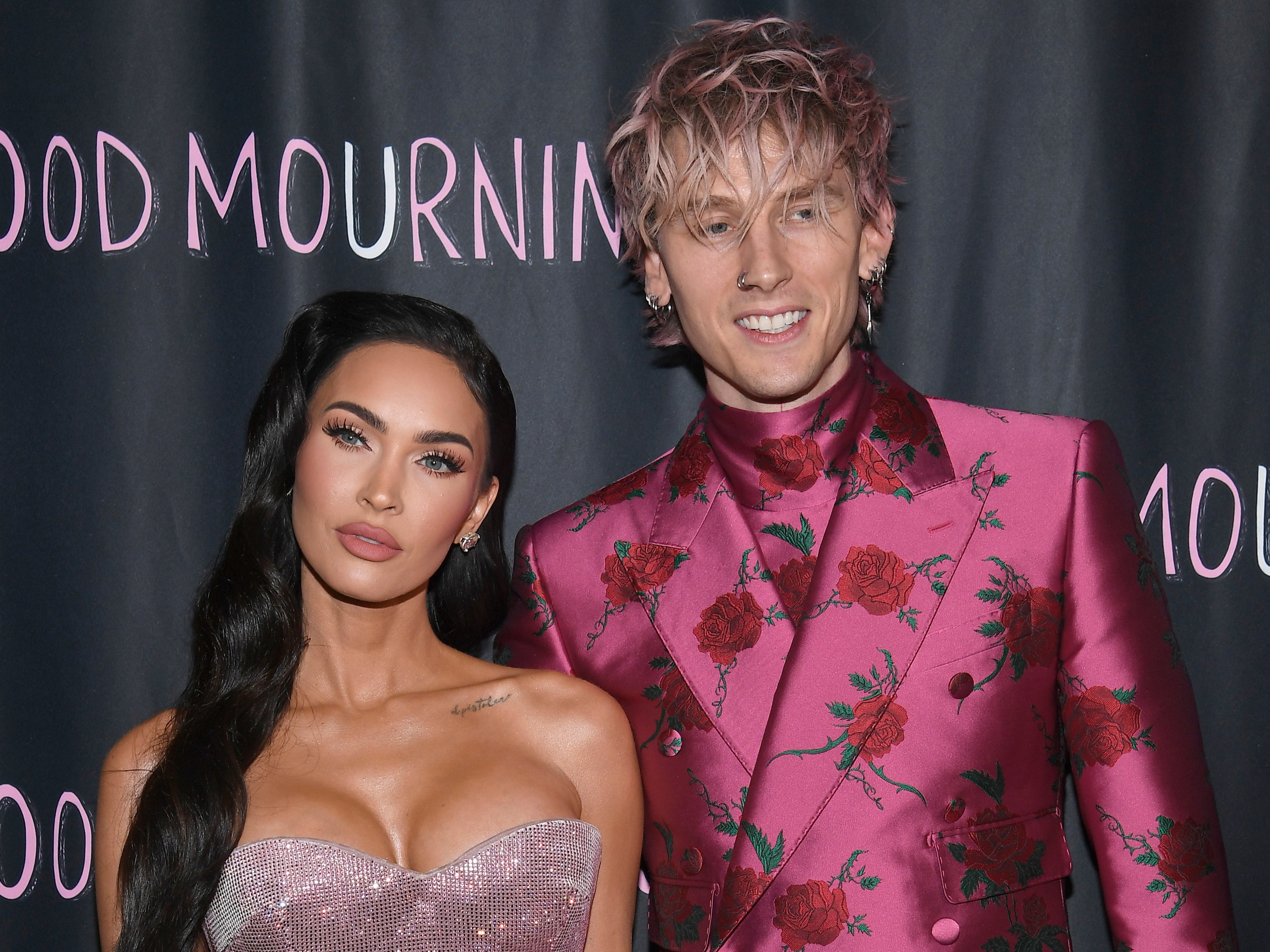 Megan Fox and Machine Gun Kelly attend the World Premiere of "Good Mourning" at The London West Hollywood at Beverly Hills on May 12, 2022