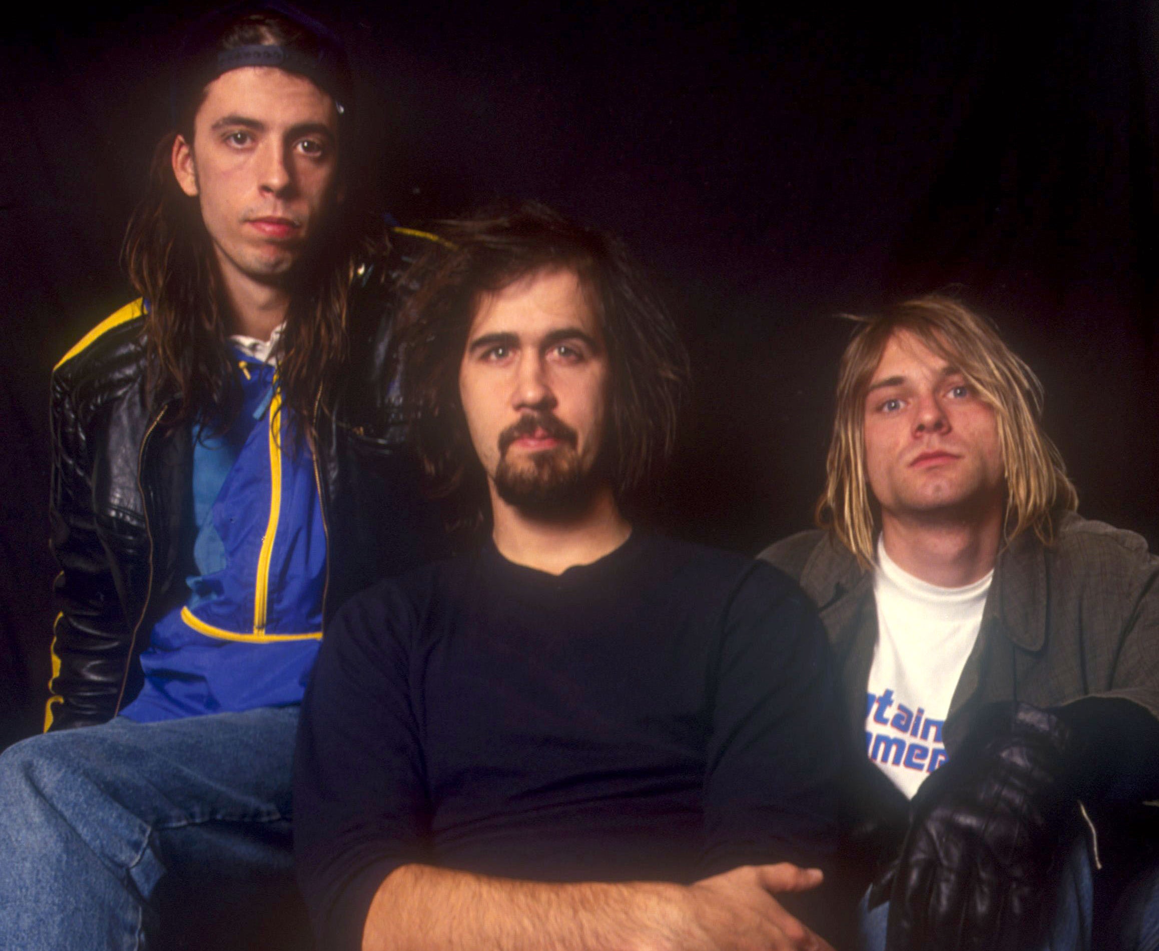 Dave Grohl, Krist Novoselic, and Kurt Cobain in Nirvana