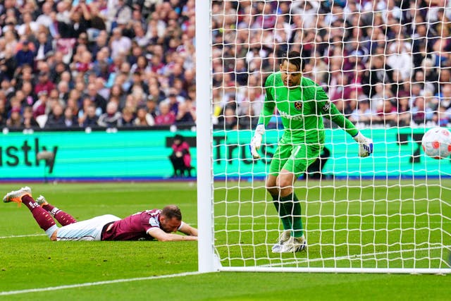 Vladimir Coufal’s (left) own goal earned Manchester City a point at West Ham (Adam Davy/PA)