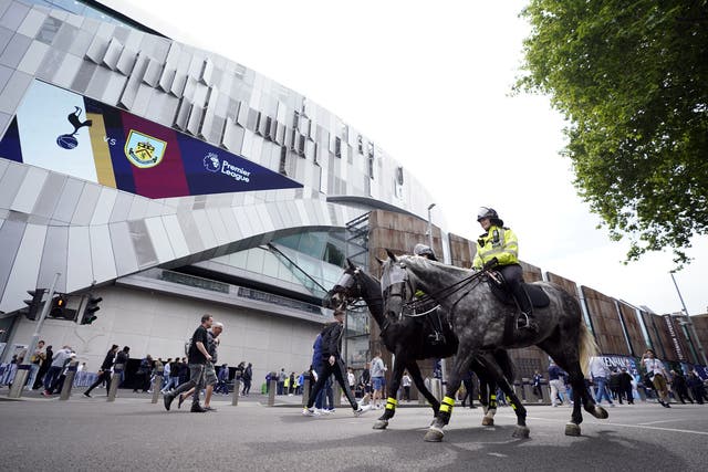 Mounted police outside the Tottenham ground (Andrew Matthews/PA)