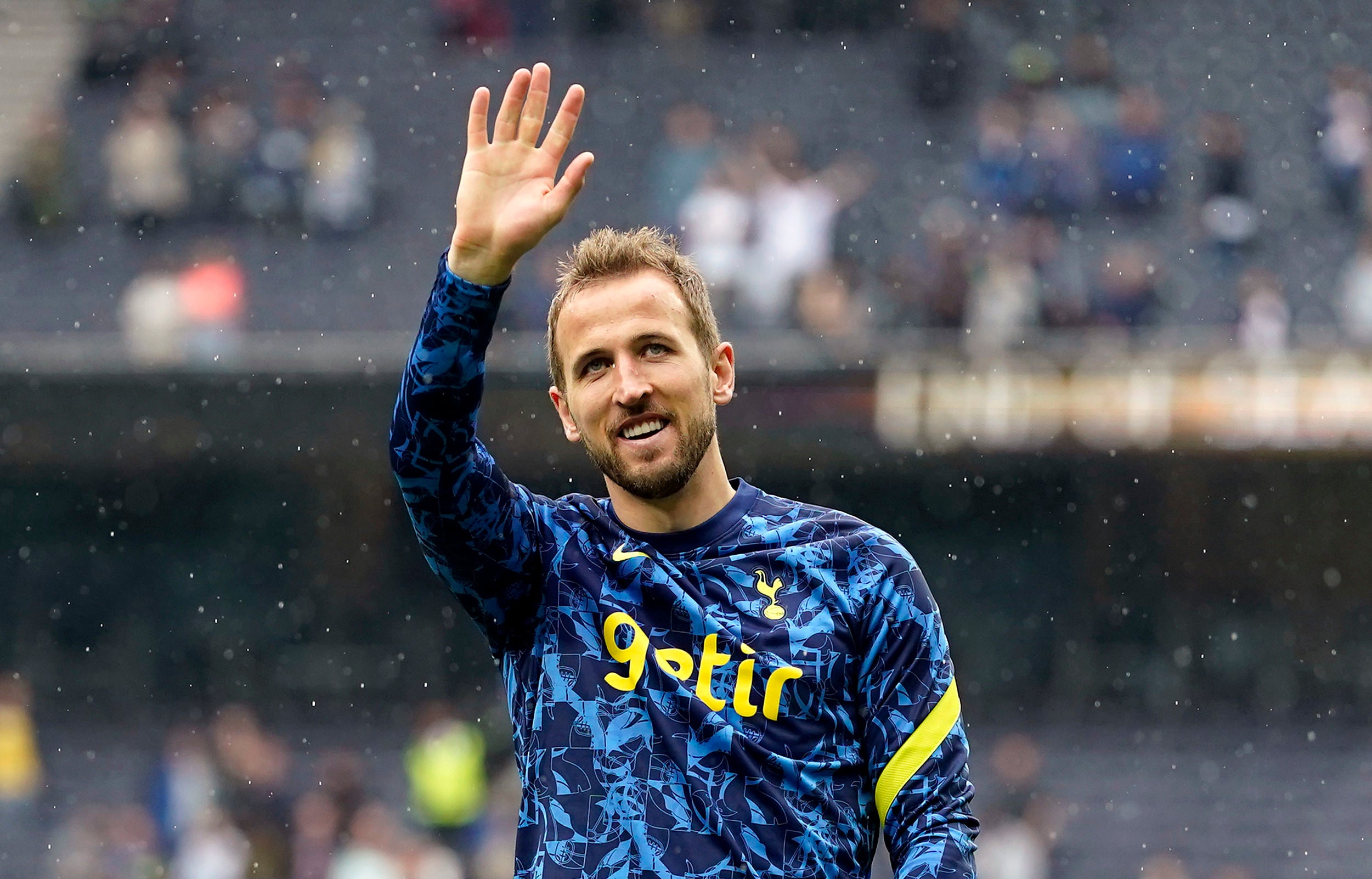 Harry Kane waves to fans after Tottenham beat Burnley