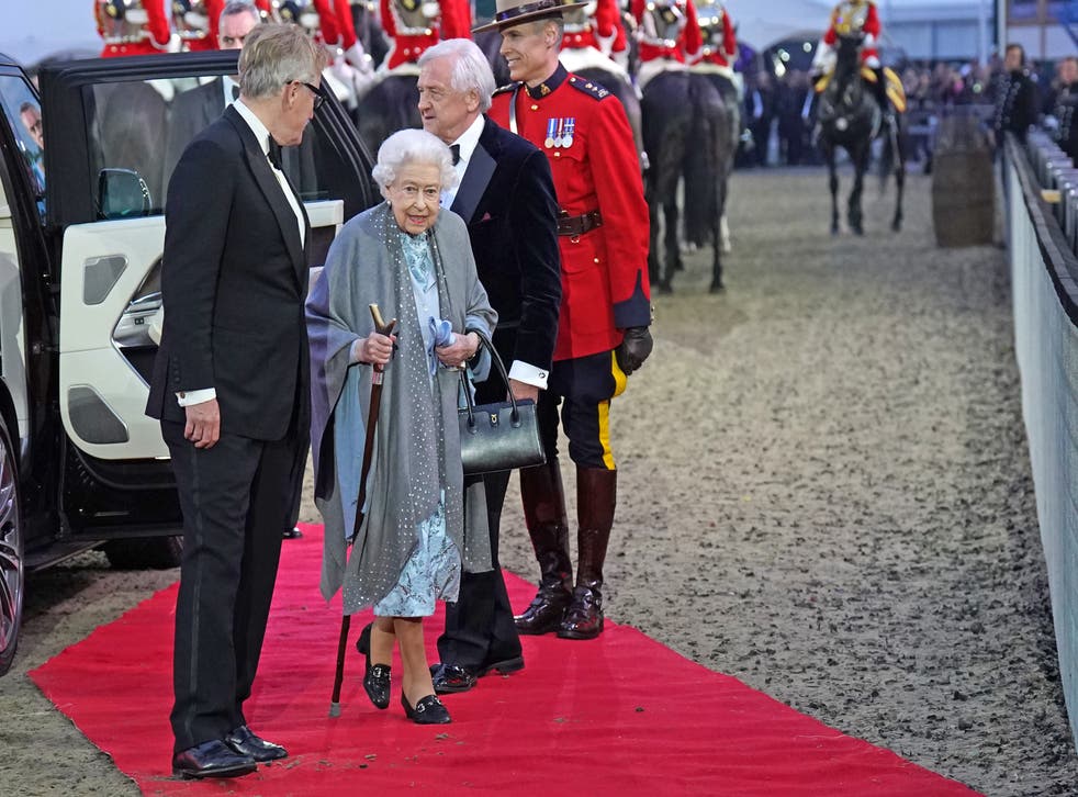 <p>The Queen arrives for the A Gallop Through History Platinum Jubilee celebration at the Royal Windsor Horse Show (Steve Parsons/PA)</p>