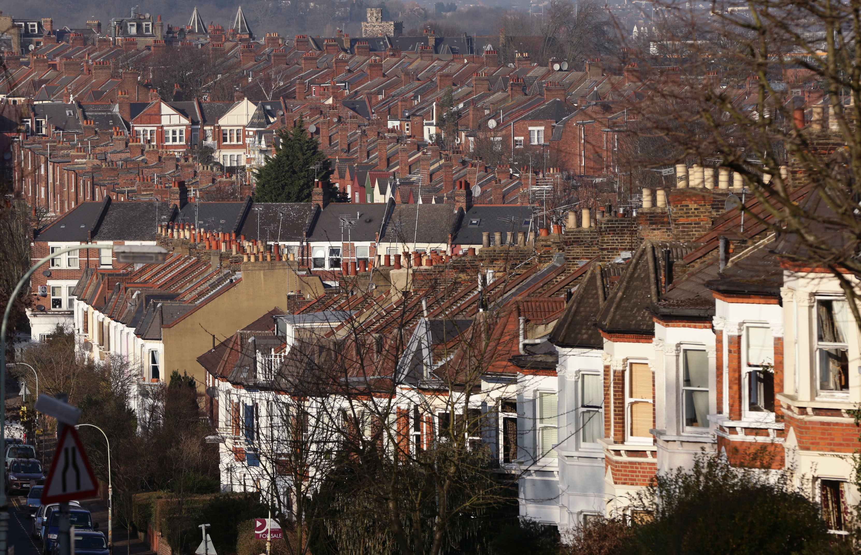 Houses in north London. Three in every 10 homes let in London this year so far have gone to people who were previously living outside the capital, according to Hamptons (Yui Mok/PA)