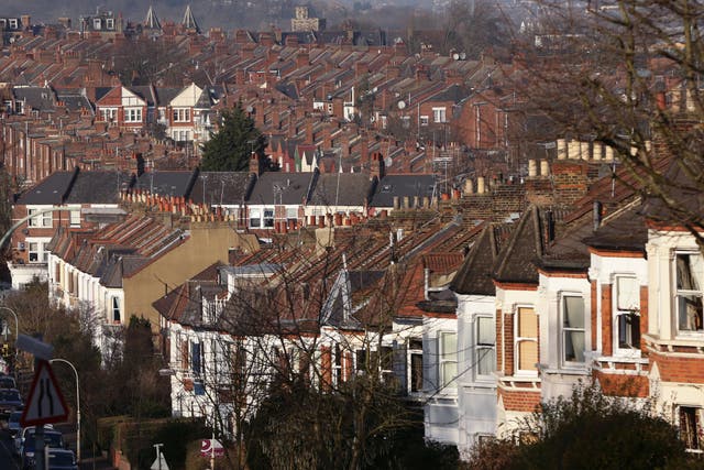 Houses in north London. Three in every 10 homes let in London this year so far have gone to people who were previously living outside the capital, according to Hamptons (Yui Mok/PA)
