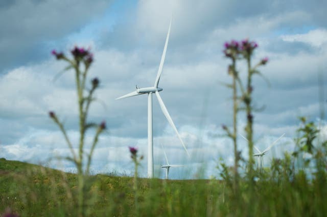 Business rates payments totalled more than £100 million a year from onshore wind farms (PA)