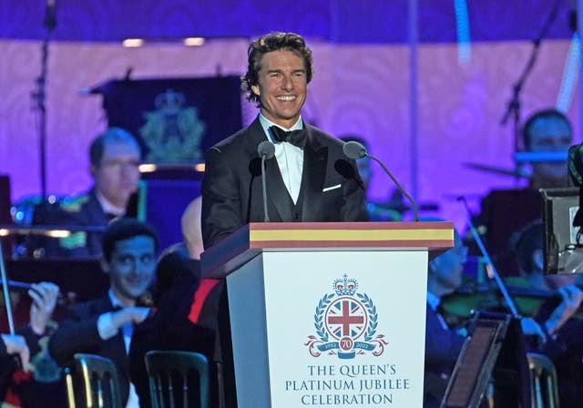 Tom Cruise during the A Gallop Through History Platinum Jubilee celebration at the Royal Windsor Horse Show at Windsor Castle (Steve Parsons/PA)