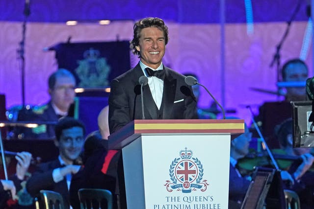 Tom Cruise during the A Gallop Through History Platinum Jubilee celebration at the Royal Windsor Horse Show at Windsor Castle (Steve Parsons/PA)