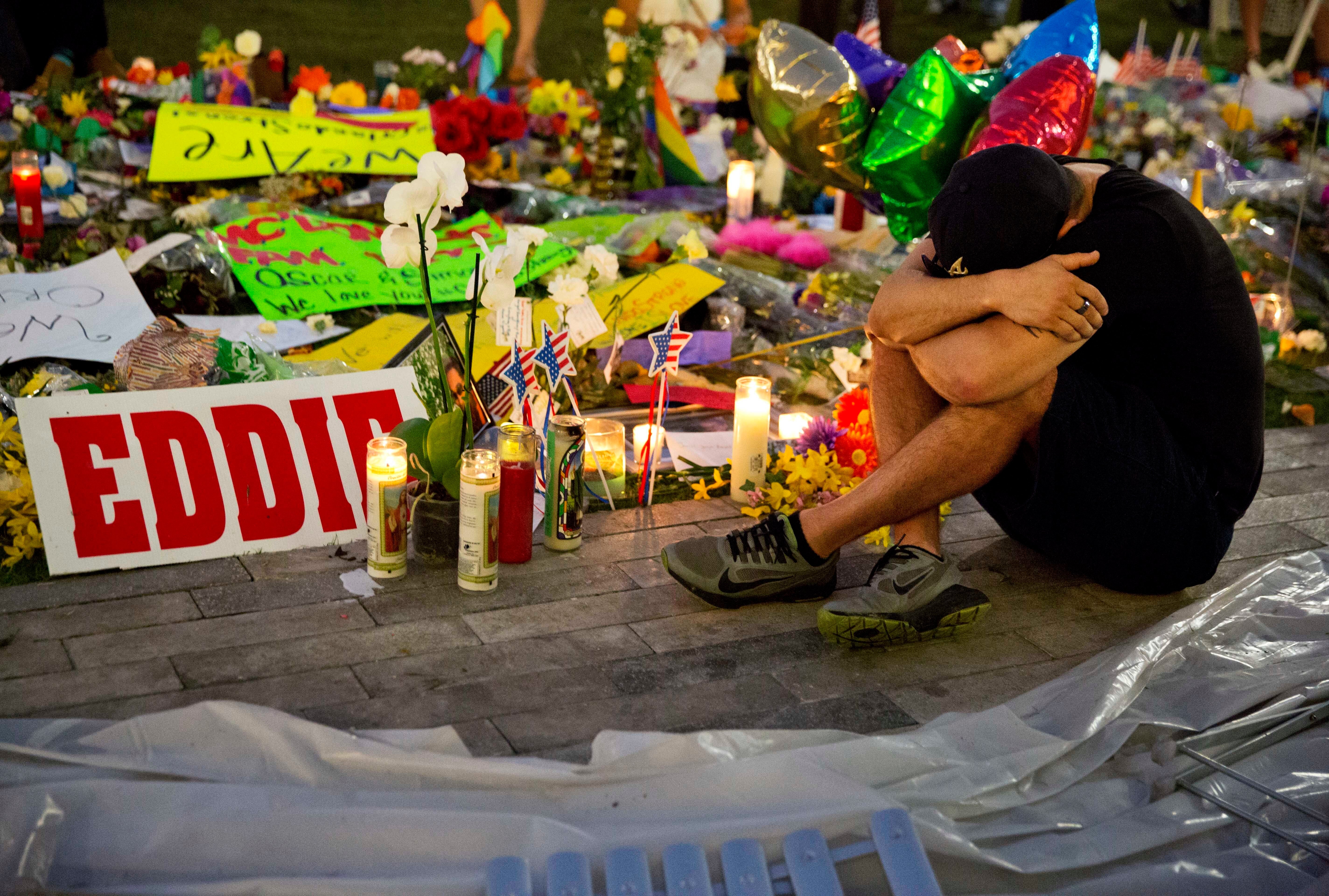 A makeshift memorial for the victims at the Pulse nightclub in 2016