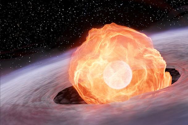 <p>Artist impression of an exploding white dwarf</p>