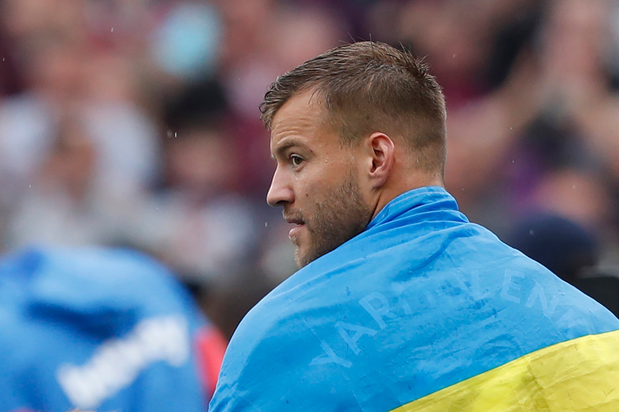 Andriy Yarmolenko during a lap of honour after the draw with Manchester City
