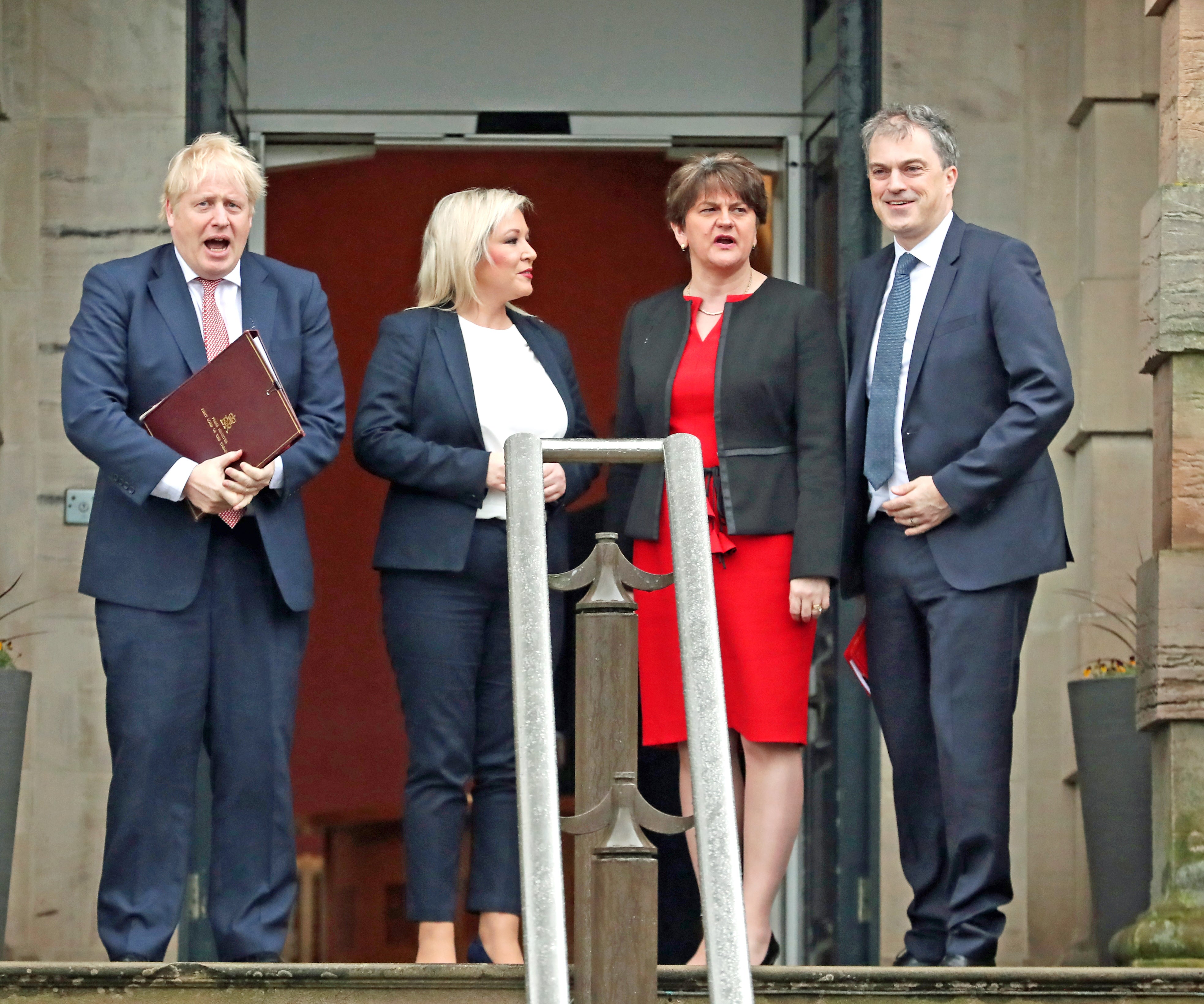 Boris Johnson on a previous visit to NI