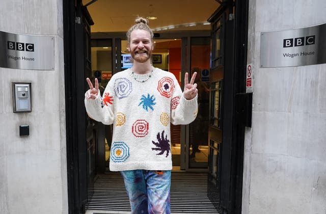Sam Ryder, who finished second in the final of the Eurovision 2022 Song Contest, arrives at Wogan House (Ian West/PA)