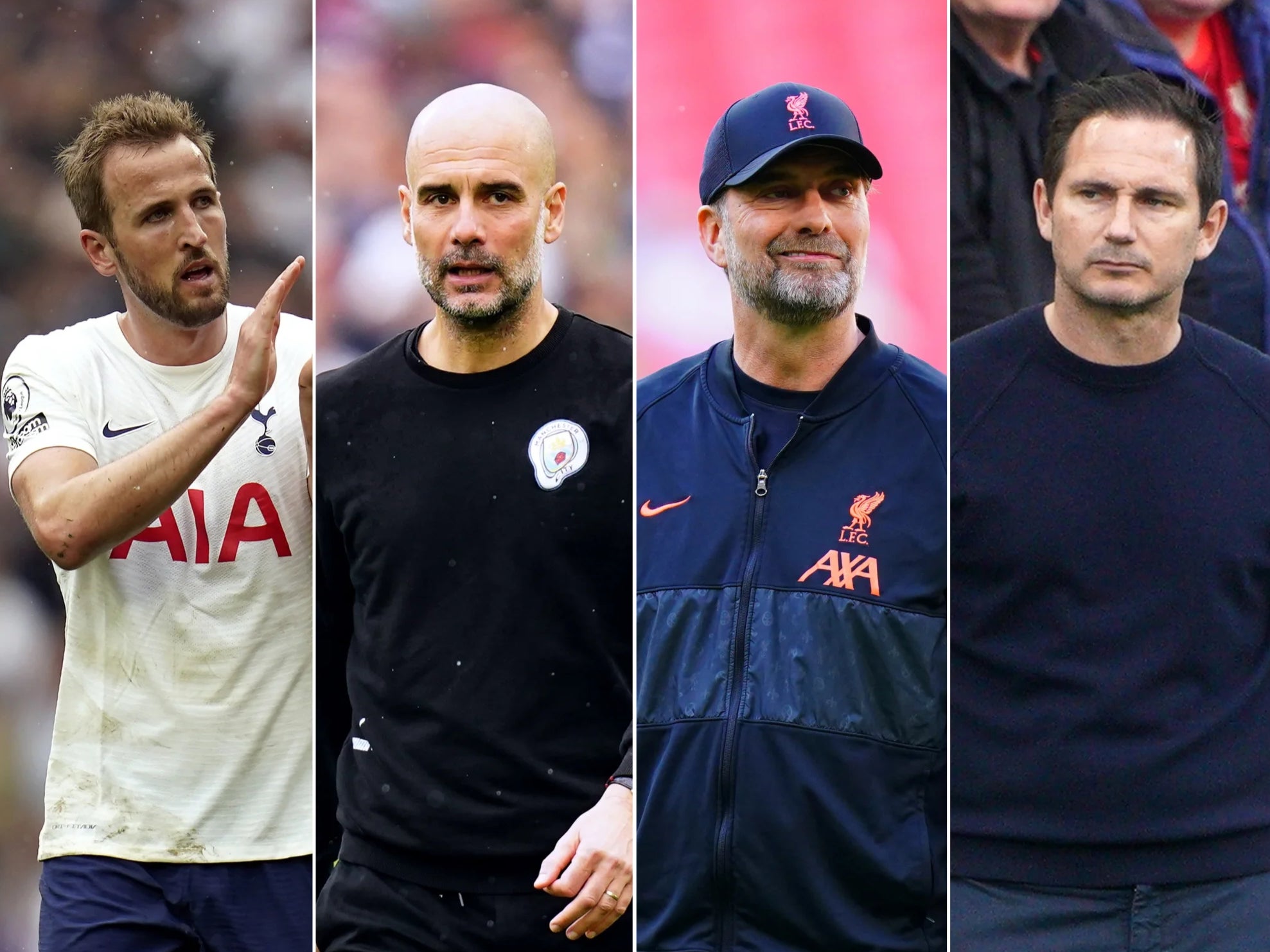 Harry Kane, Pep Guardiola, Jurgen Klopp and Frank Lampard have plenty at stake