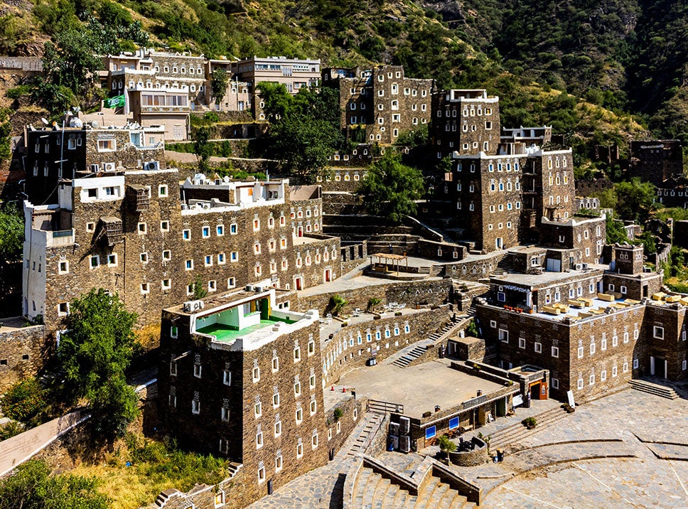 The unique architecture of Rijal Almaa, a mountain village in the Asir Mountains, is a must-see