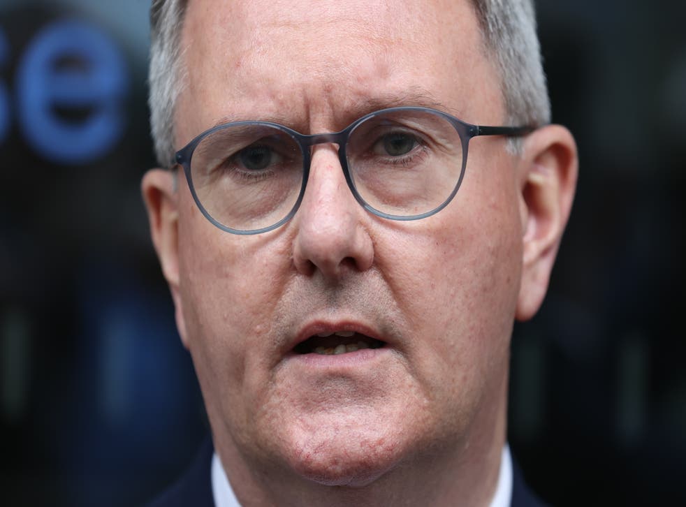 DUP leader Sir Jeffrey Donaldson has said he will judge the Prime Minister on actions not words on the Northern Ireland Protocol (Liam McBurney/PA)