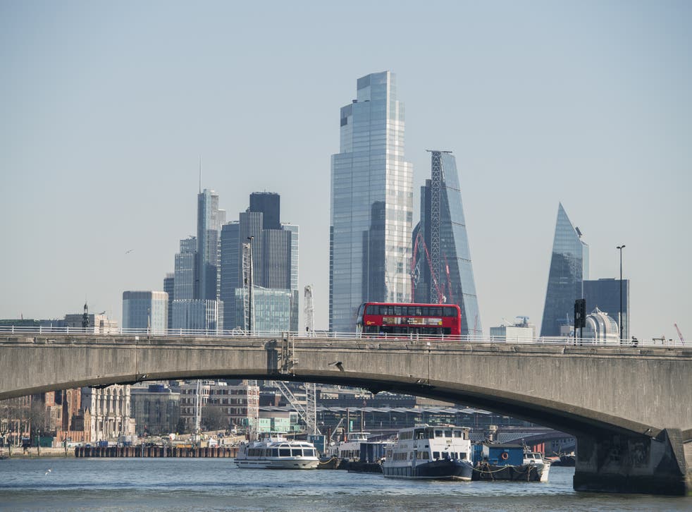 Waterloo Bridge and the City of London in fine spring weather. London’s markets swung higher on Monday (Ian West/PA)