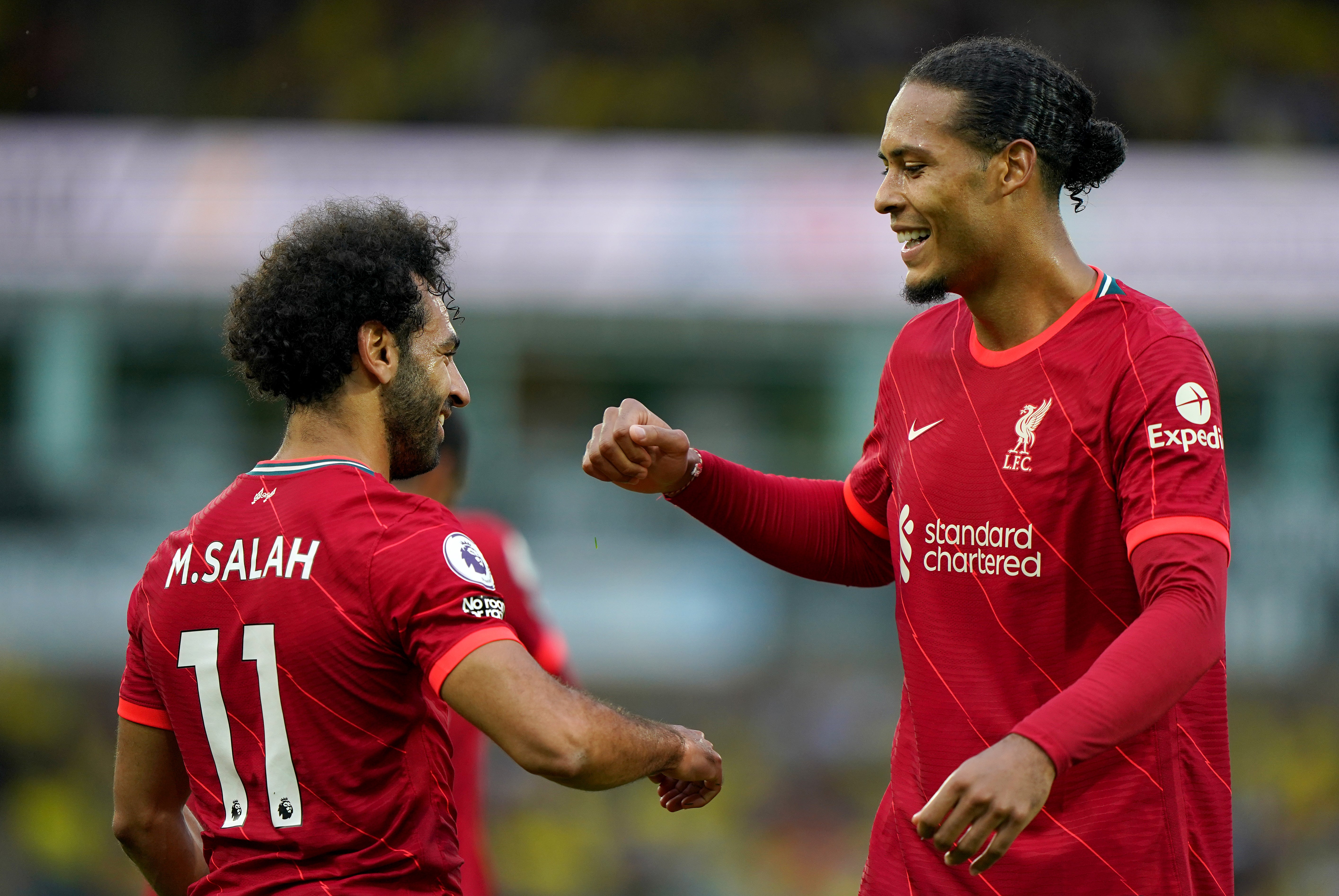 Mohamed Salah (left) and Virgil Van Dijk (right) were both injured in the FA Cup final