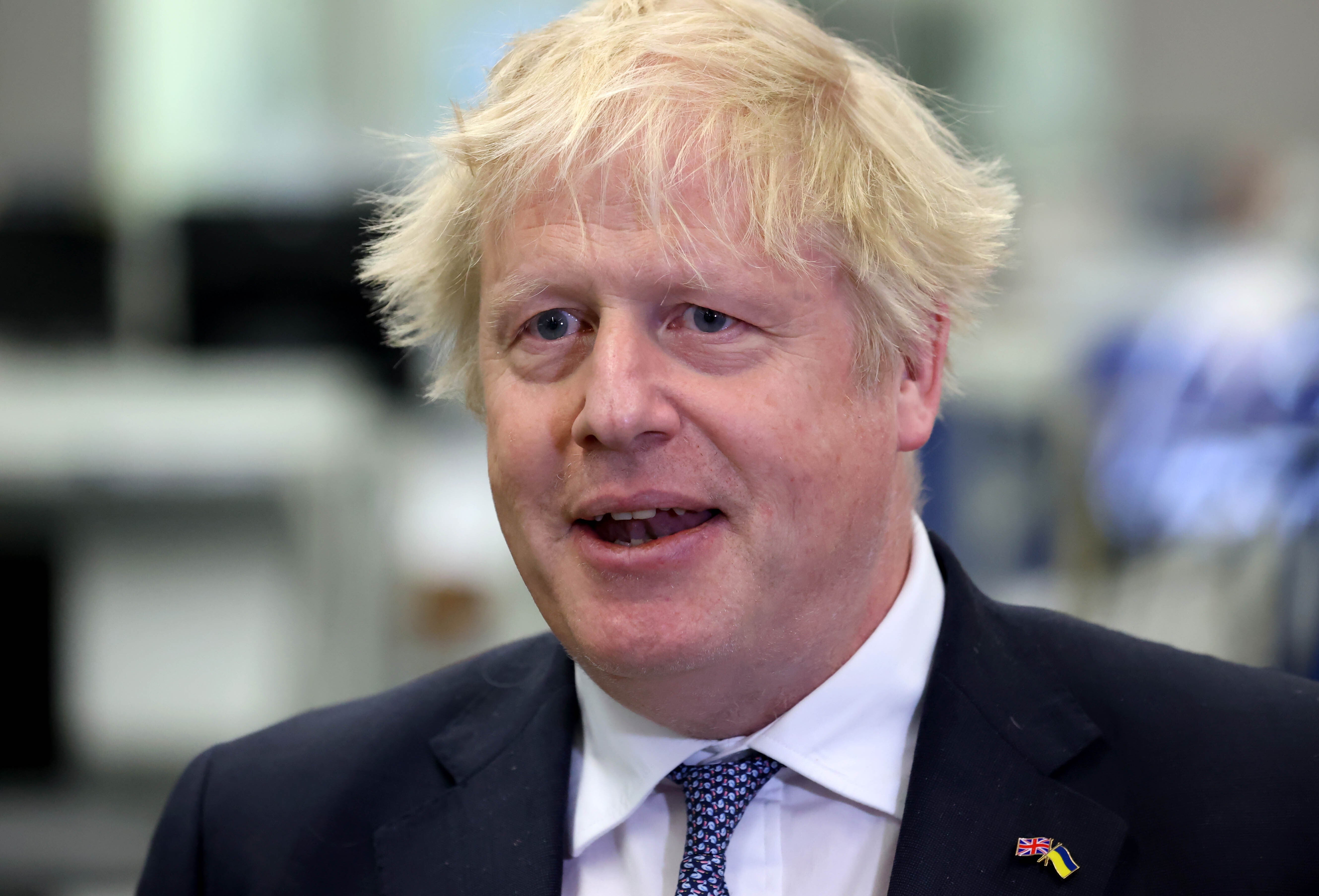 Prime Minister Boris Johnson at Thales weapons manufacturer in Belfast during a visit to Northern Ireland for talks with Stormont parties. Picture date: Monday May 16, 2022 (Liam McBurney/PA)