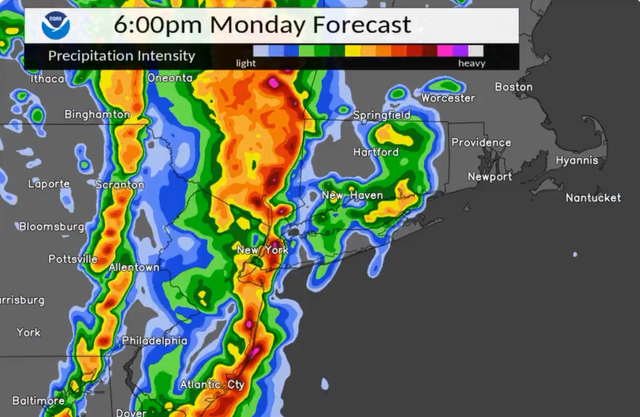 <p>Severe thunderstorms are expected around the New York area on Monday</p>