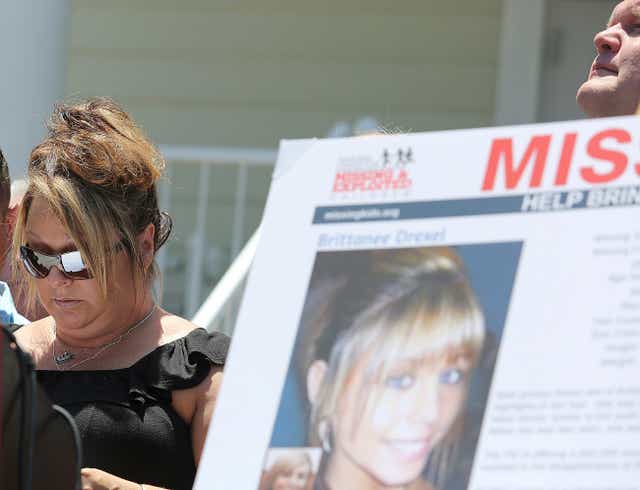 <p>File photo: Dawn Drexel, mother of Brittanee Drexel, listens during a news conference in McClellanville on 8 June 2016</p>