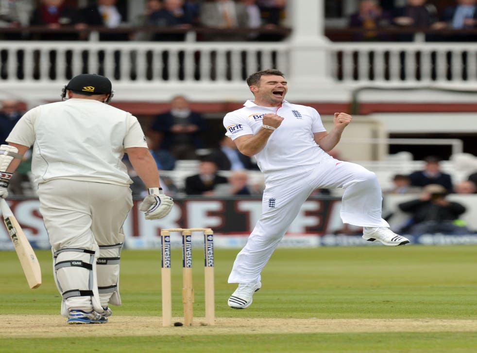 James Anderson (right) celebrates taking his 300th Test wicket (Anthony Devlin/PA)