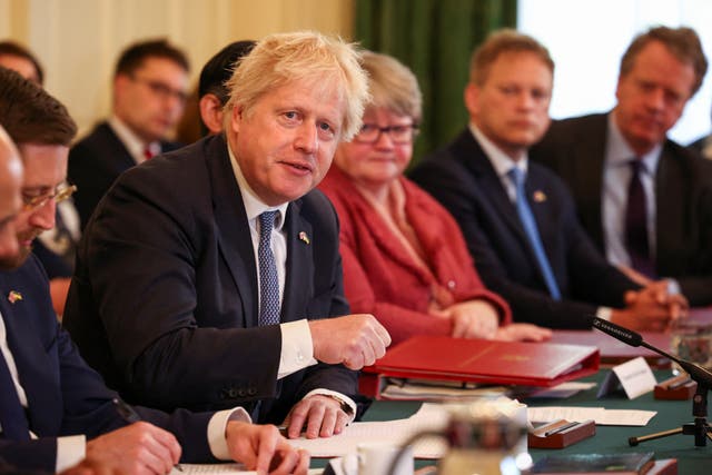 Prime Minister Boris Johnson and his Cabinet met on Tuesday to discuss the next steps on dealing with the Northern Ireland Protocol (Henry Nicholls/PA)