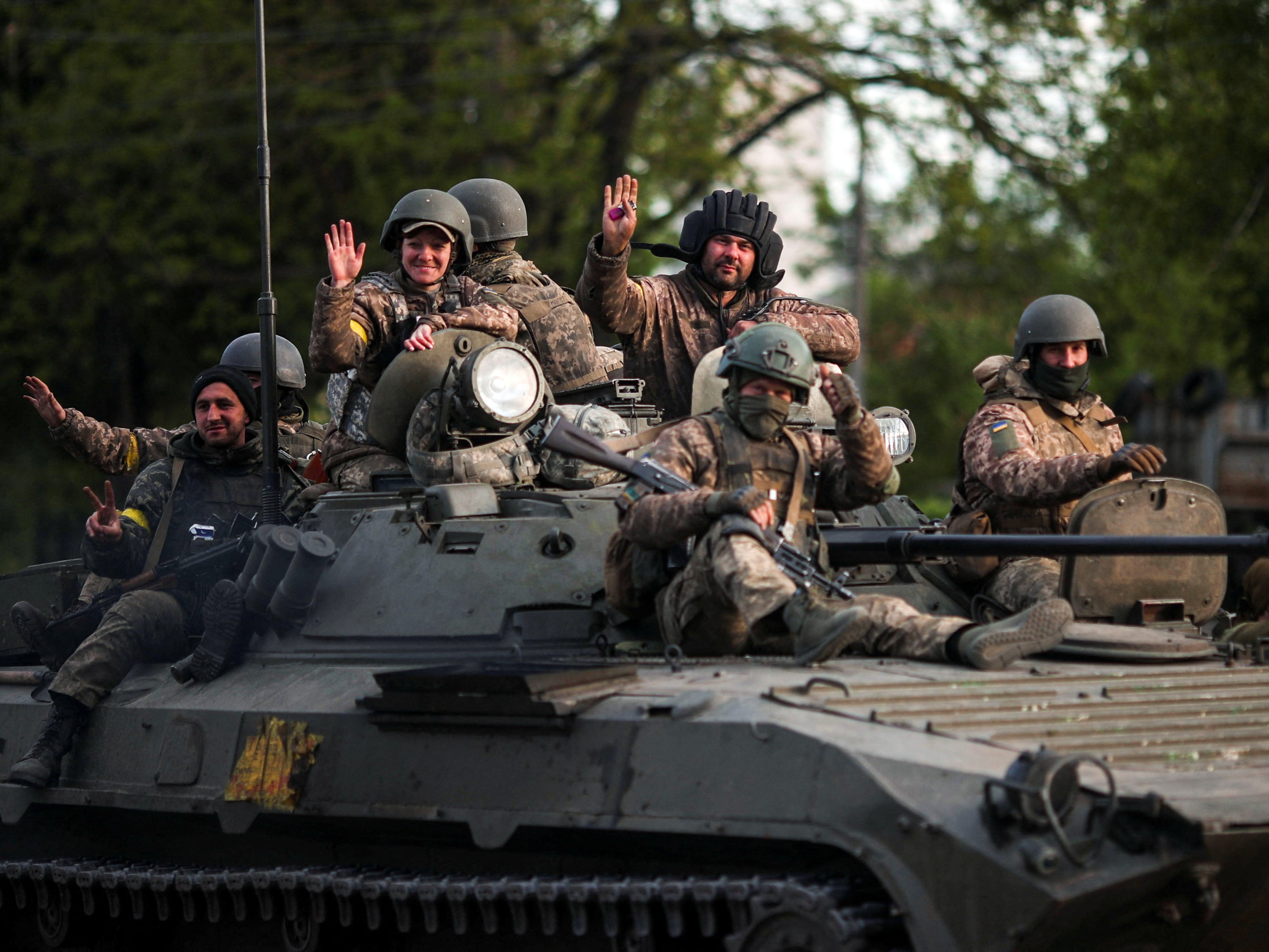 Ukrainian forces in Kharkiv on Monday