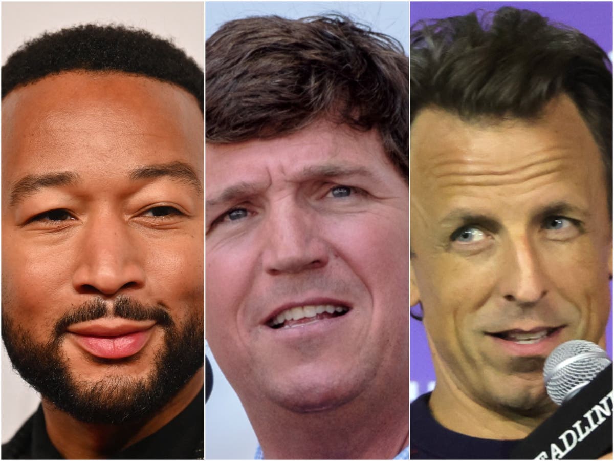 John Legend and Seth Meyers hit out at Tucker Carlson after mass shooting