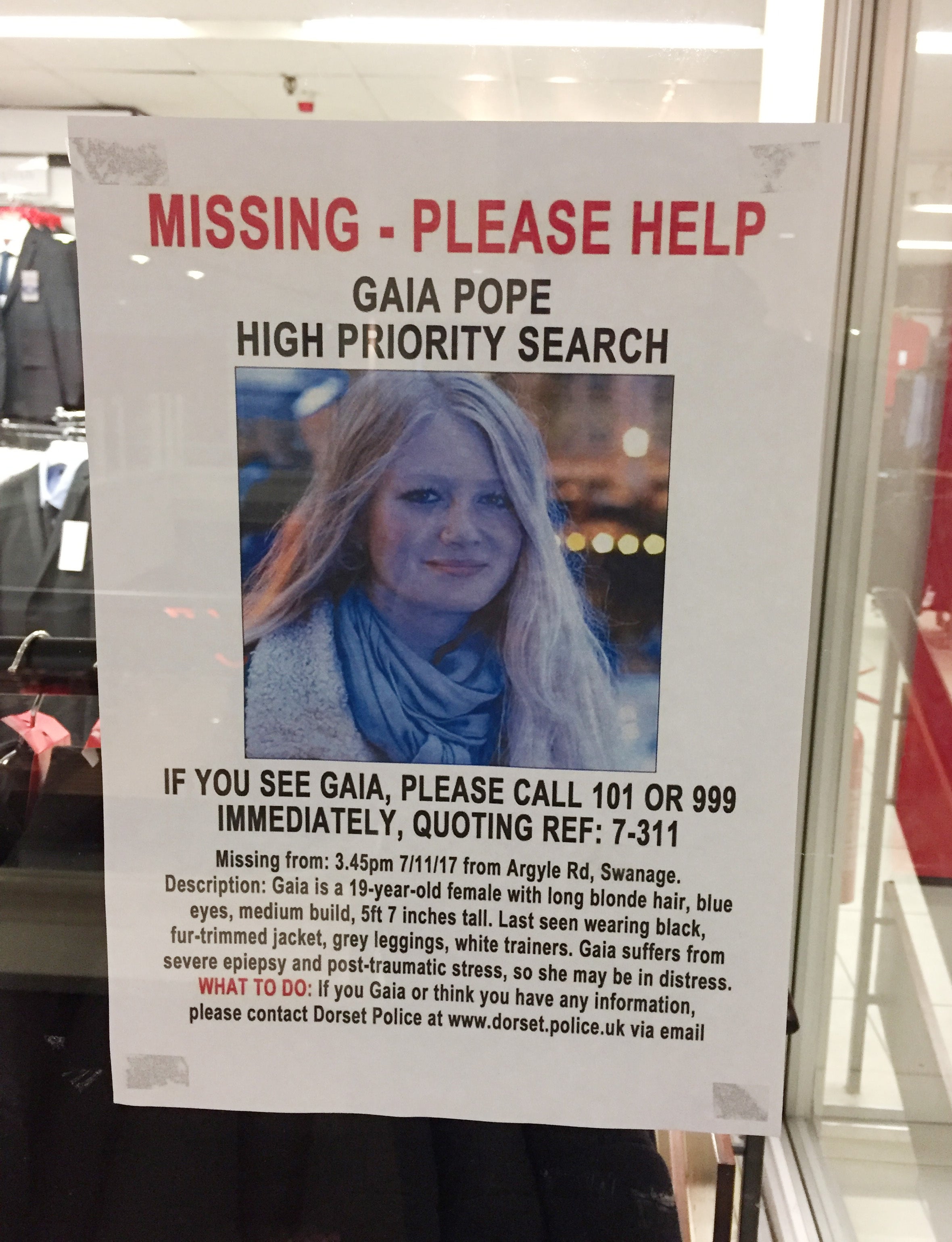 Police should have started a missing person report on teenager Gaia Pope-Sutherland within 10 minutes of her running away – rather than nearly three hours later, an inquest heard (PA)