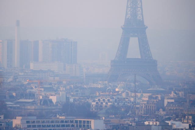 <p>The Eiffel Tower pictured in 2016 when the year experienced the worst air pollution in a decade</p>