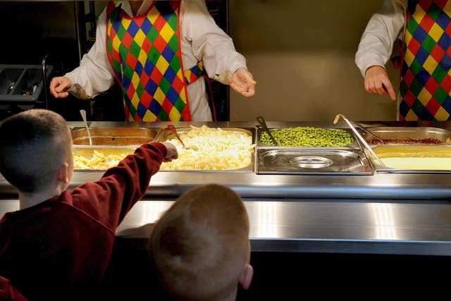 A canteen serving school dinners (Anthony Devlin/PA)