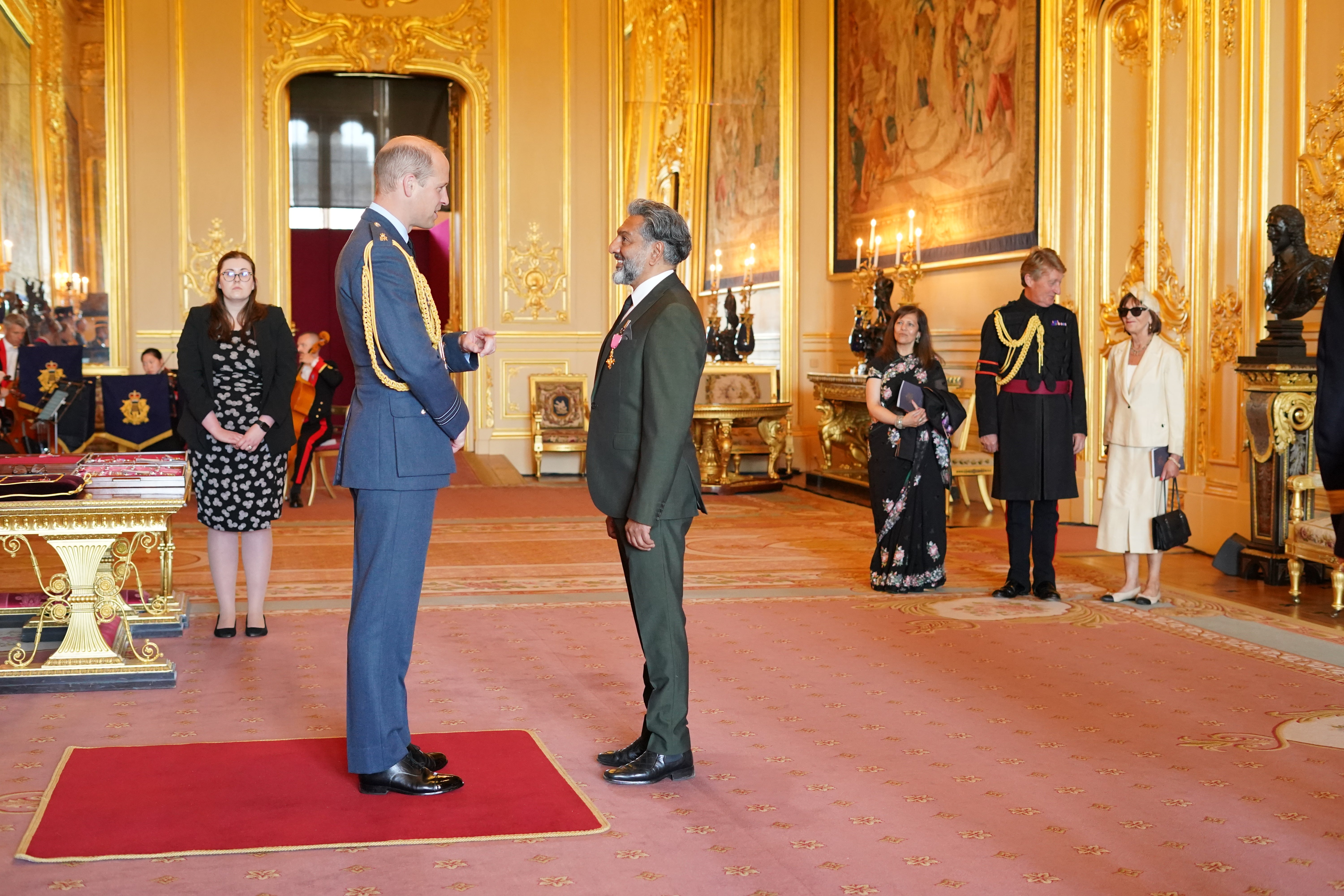 Nitin Ganatra with the Duke of Cambridge at Windsor Castle (Jonathan Brady/PA Wire)