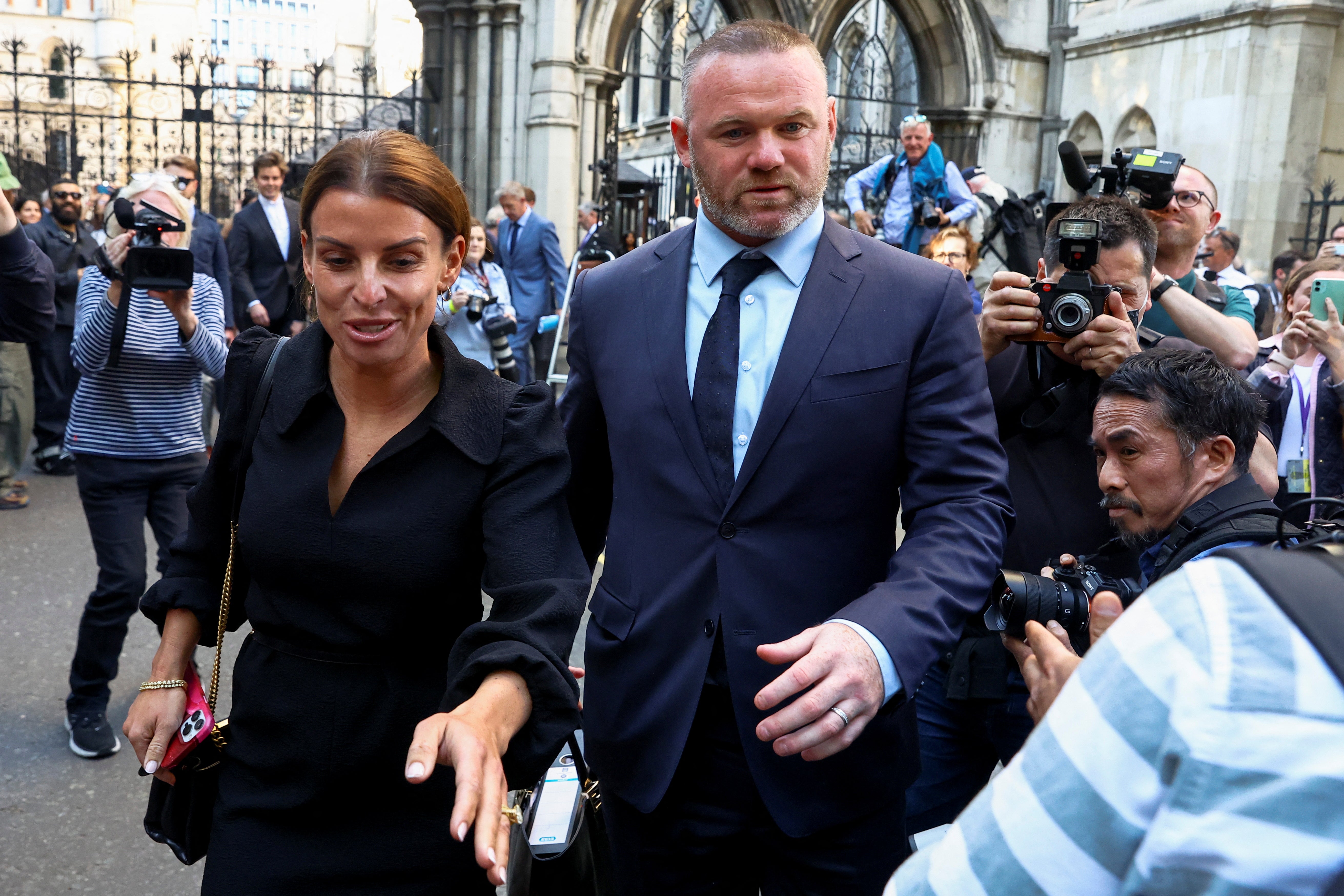 Coleen and Wayne Rooney leave the Royal Courts of Justice