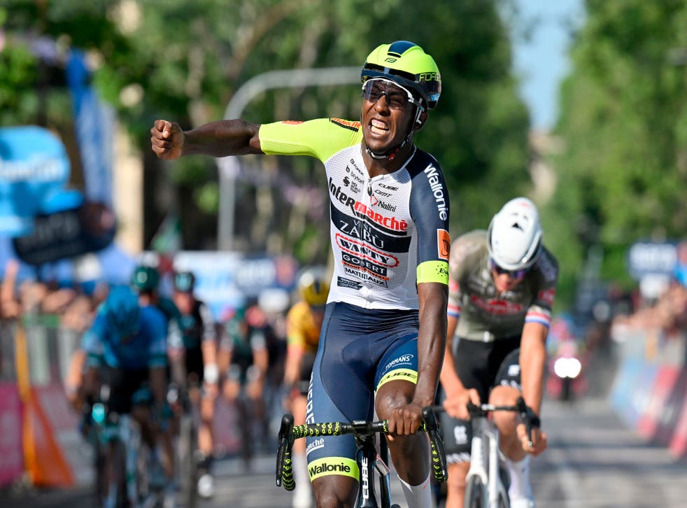 Biniam Girmay made history with his victory on stage 10 of the Giro d’Italia (Gian Mattia D’Alberto/AP)