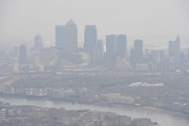 Smog over London in 2015 (PA)