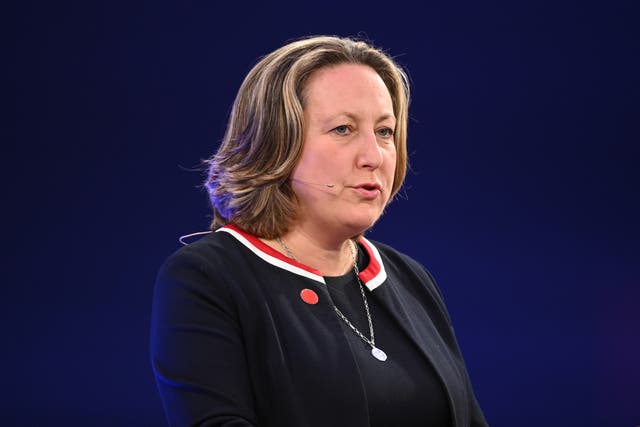 International Trade Secretary Anne-Marie Trevelyan speaks during the Global Investment Summit at the Science Museum, London. Picture date: Tuesday October 19, 2021.