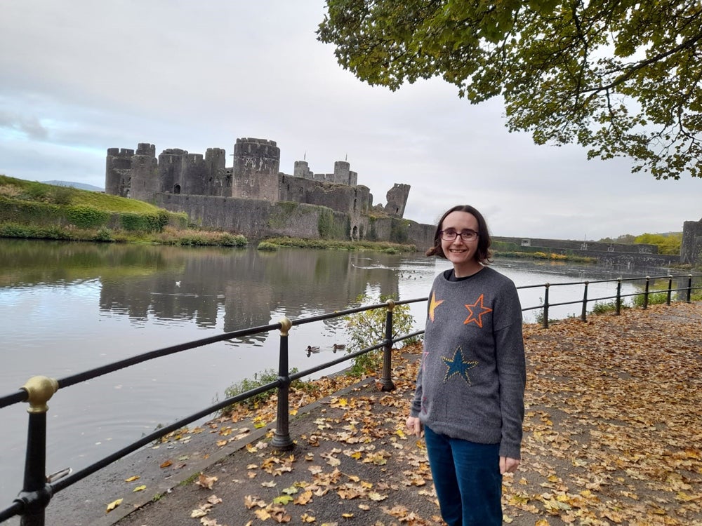 Elise Holland, 36, visiting Caerphilly Castle earlier this year (Collect/PA Real Life)