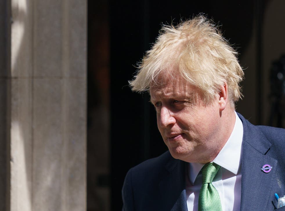 Prime Minister Boris Johnson departs 10 Downing Street, Westminster, London, to attend Prime Minister’s Questions at the Houses of Parliament (PA)