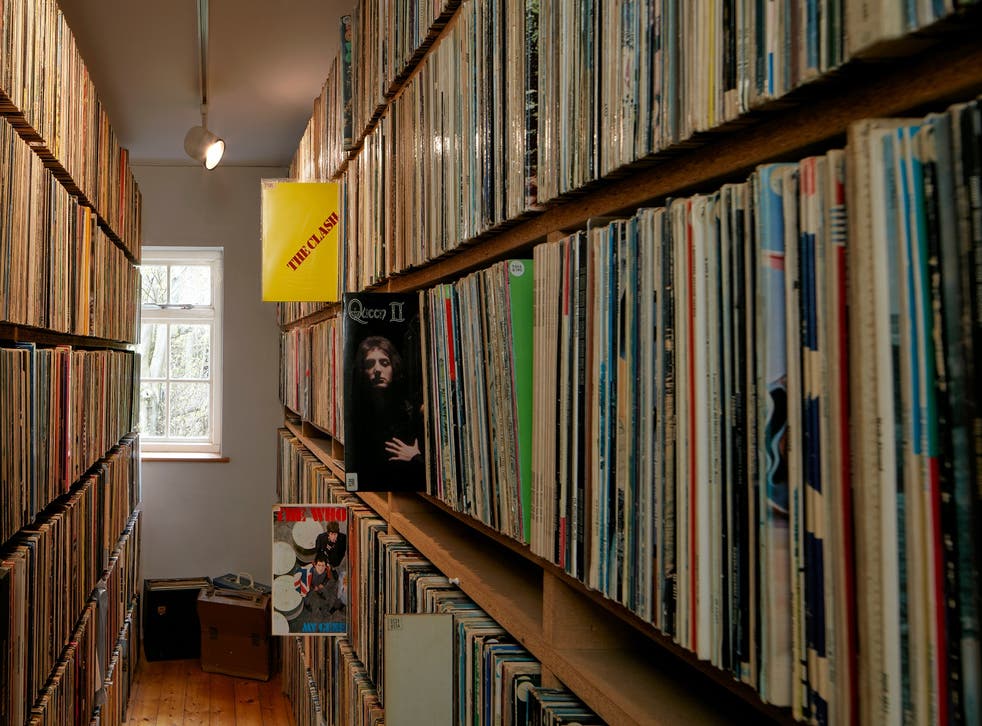 John Peel’s record collection at his home in Suffolk (Bonhams/PA)