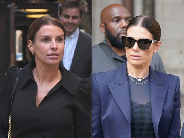 <p>Rebekah Vardy (right) sued Coleen Rooney for libel over allegations that she had leaked stories about Rooney to the press </p>