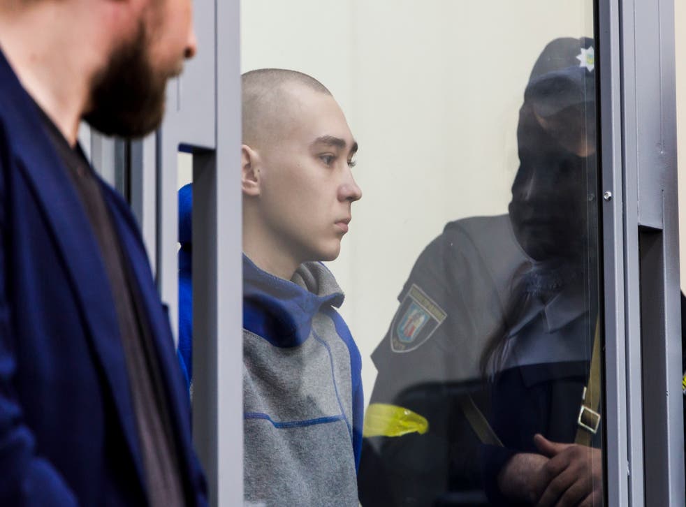 <p>Vadim Shishimarin in court in Kyiv </p>