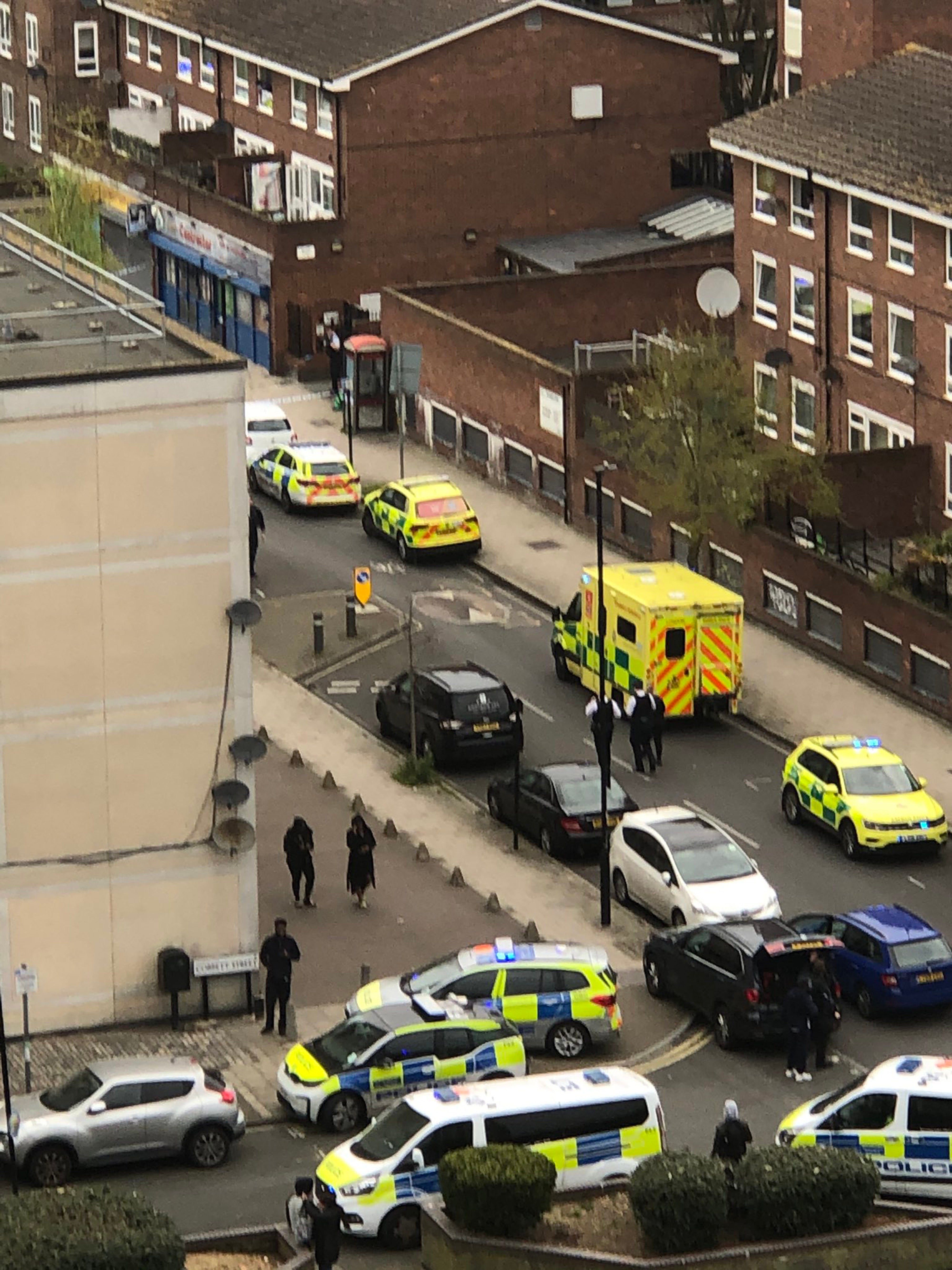 Police at the scene of the murders in Dorest Road, Stockwell