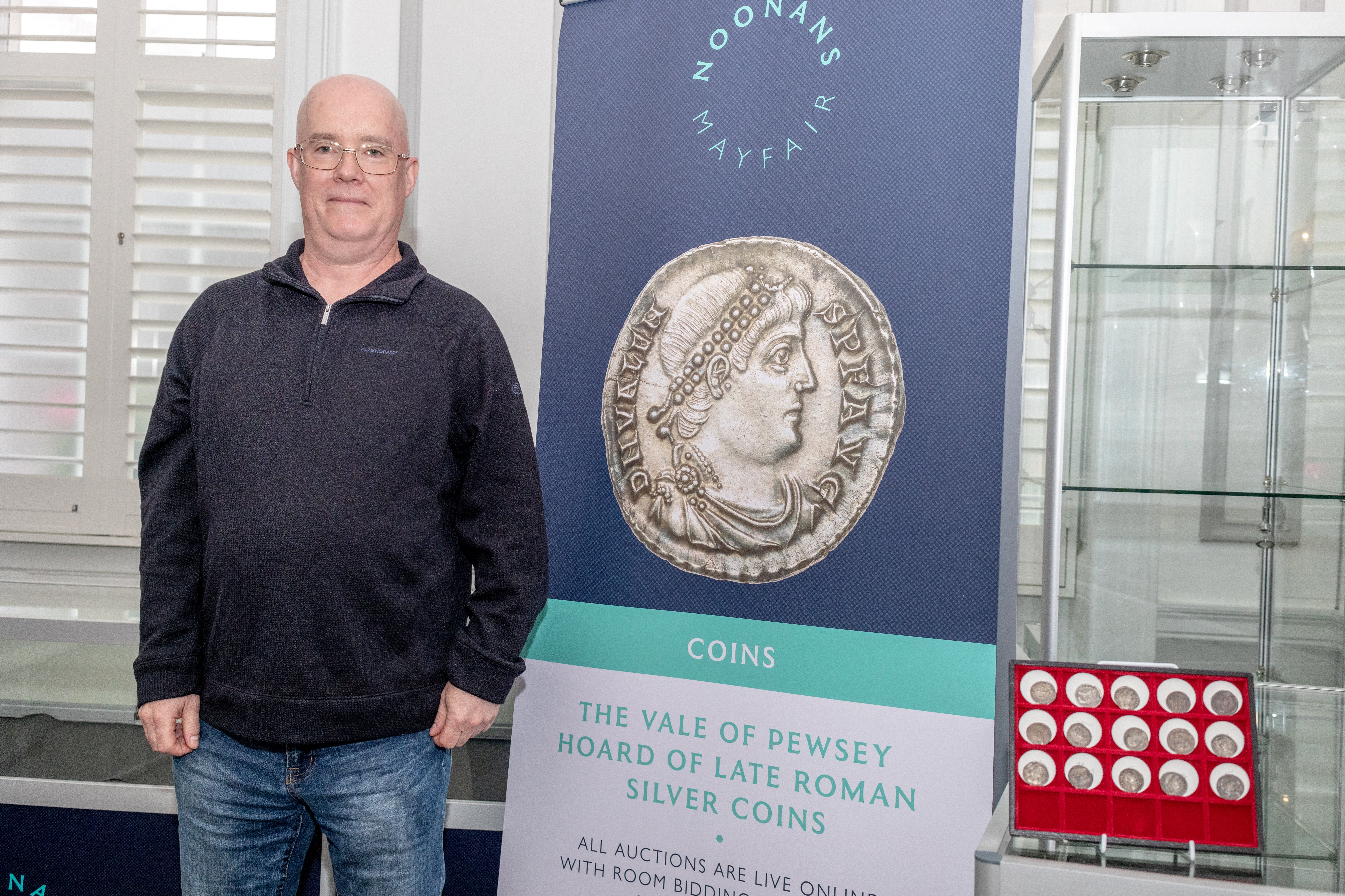 Dave Allen who found a hoard of roman coins in Pewsey Vale, Wiltshire