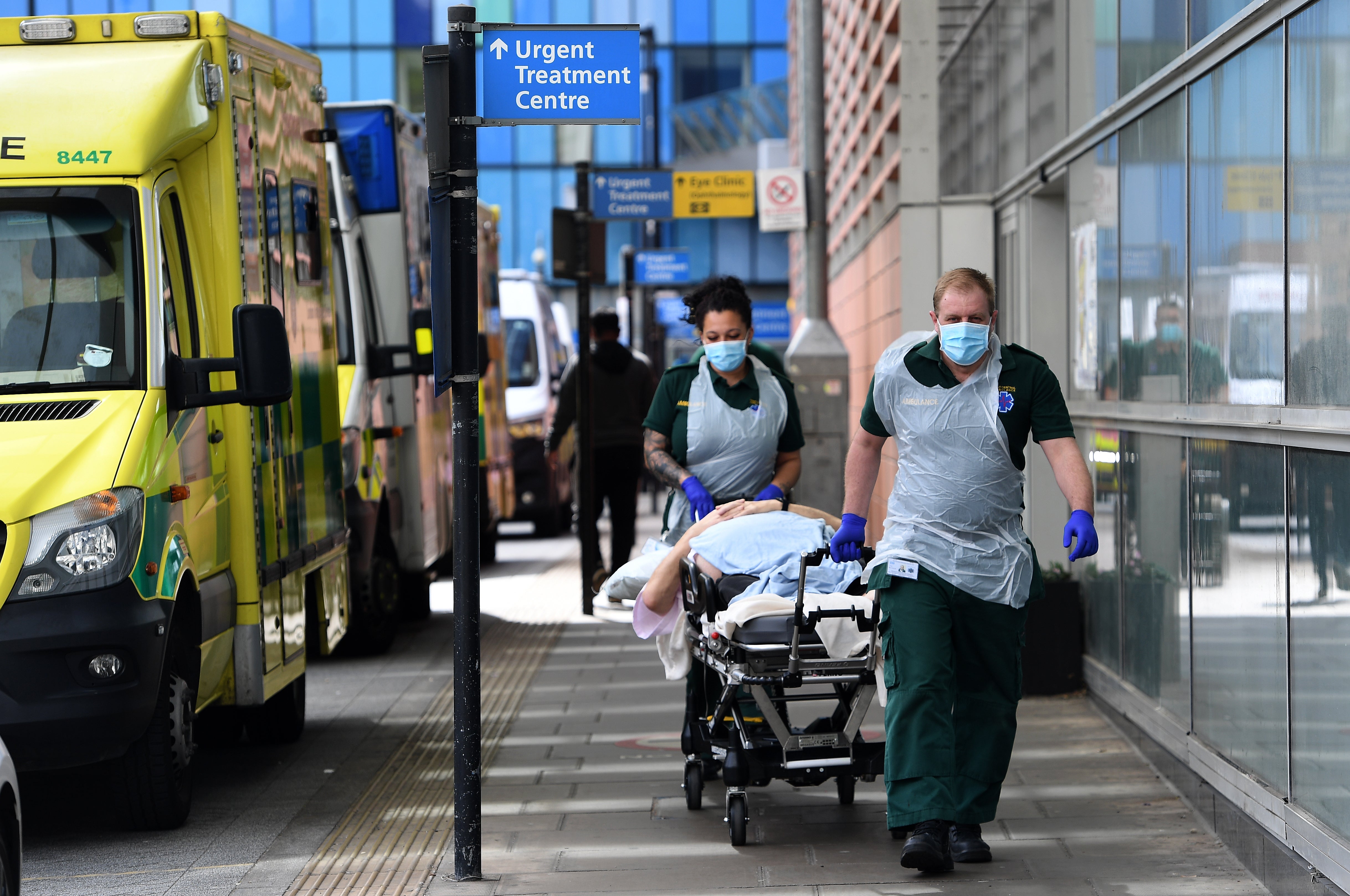 Paramedics transfering a patient to a London A&E