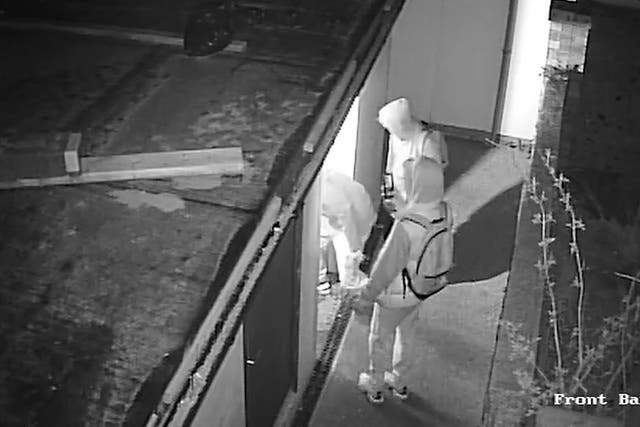 Screengrab from CCTV of the suspects in the arson attack (Sussex Police/PA)