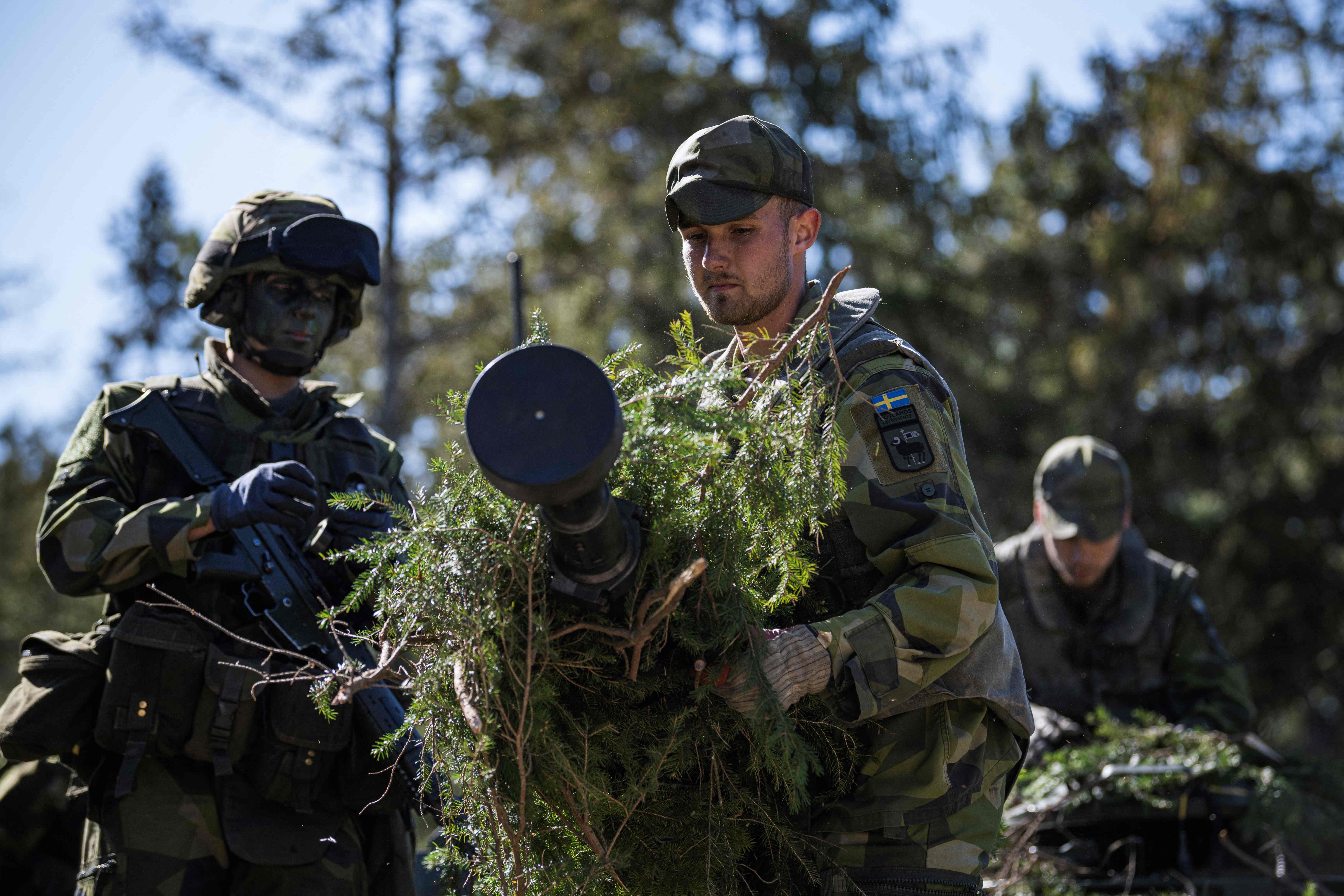 Swedish Home Guard soldiers: Finland and Sweden are expected to announce this week whether to apply to join NATO