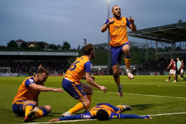 <p>Mansfield secured their spot at Wembley </p>