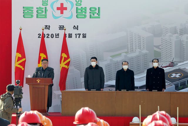 <p>North Korean leader Kim Jong Un delivers an address </p>